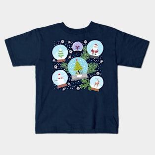 Christmas Snow Globes Kids T-Shirt